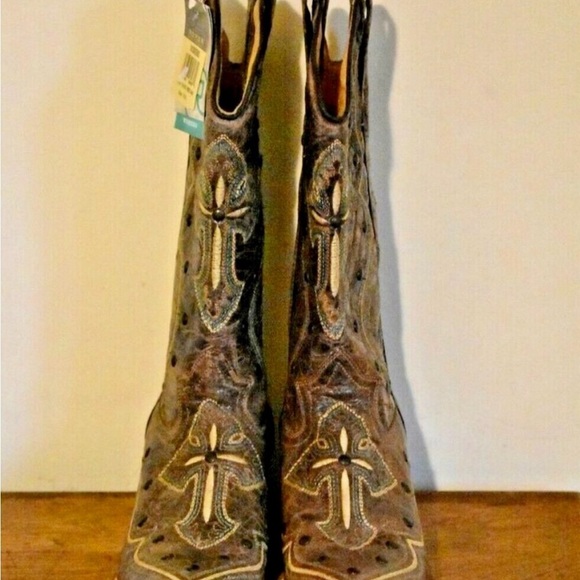 ❤️ NWT Roper Women's Pure Cross & Studs Western Boots - Square Toe❤️ - Picture 4 of 9